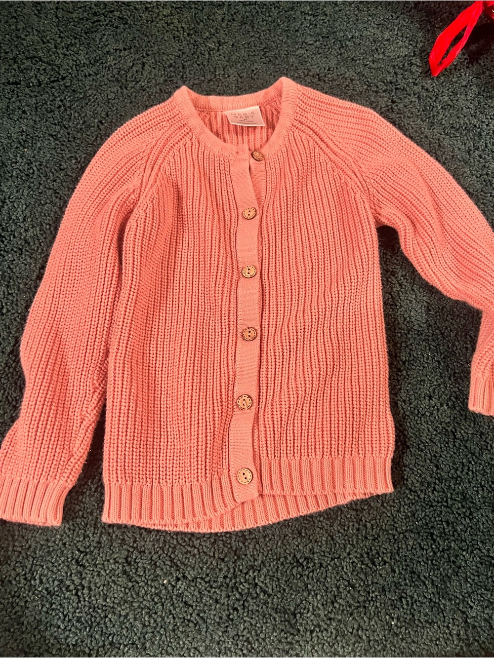Girls' Coral Knit Button-Front Cardigan Sweater